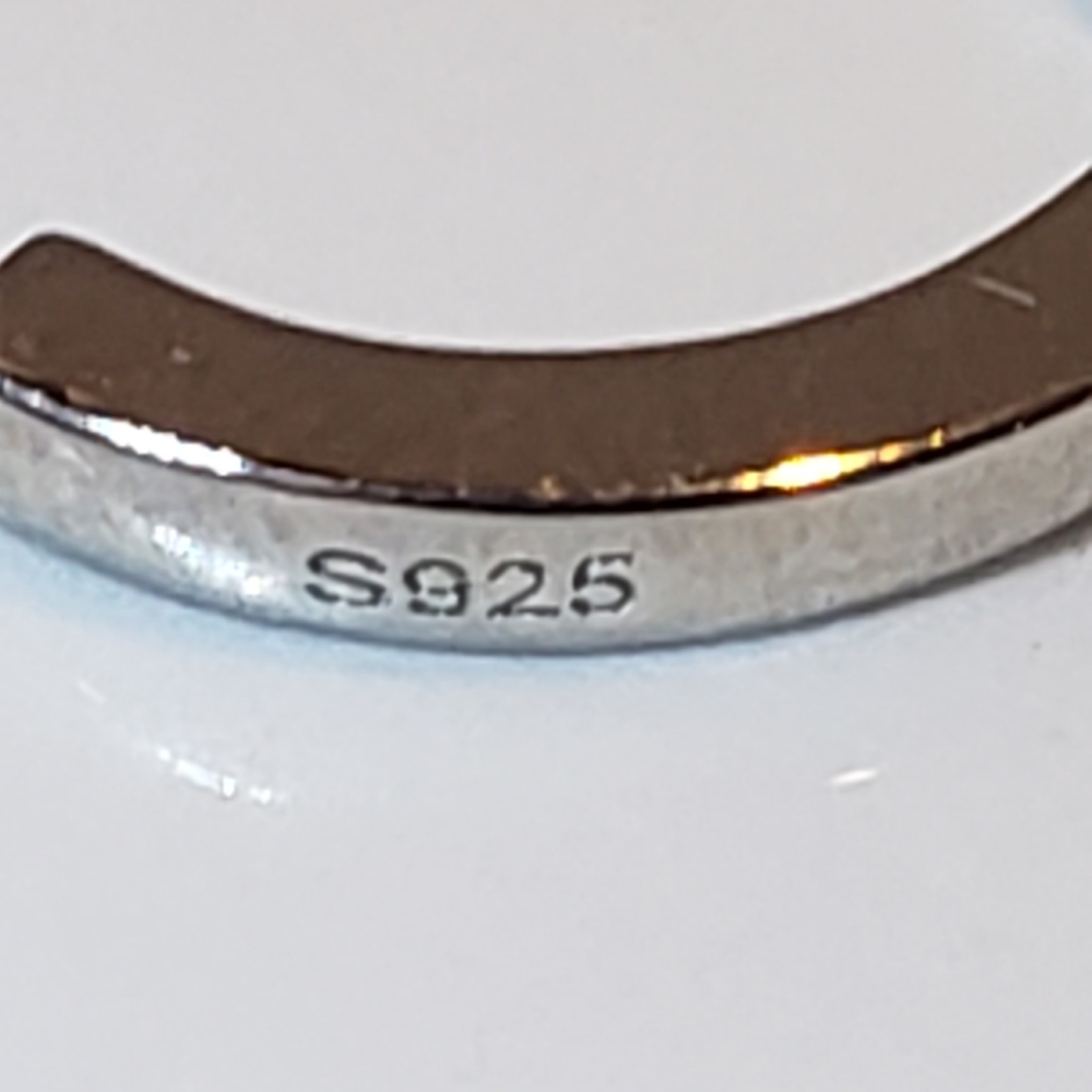 New Swarovski White Gold Huggies, on 925 Silver, Five Crystal, 18K Gold - Picture 10 of 10